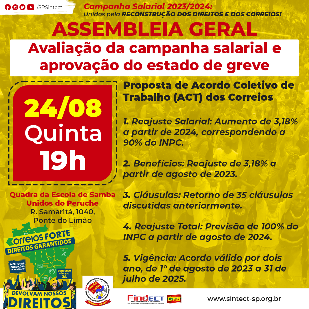 AeC: acordo coletivo 2023/2024 aprovado em assembleia – SINTTEL/RN